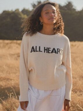 $145 Sonderhaus 100% Organic Cotton ALL HEART Sweater (Med)
